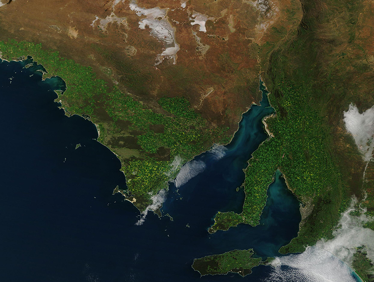 NASA MODIS -satelliittikuva: Spencer Gulf.
