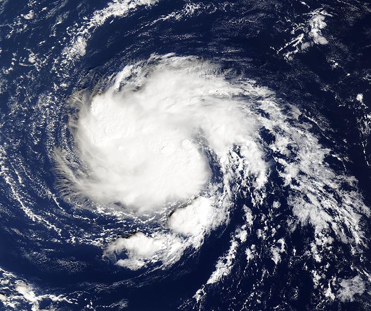 NASA MODIS -satelliittikuva: Tropical Storm Fay.