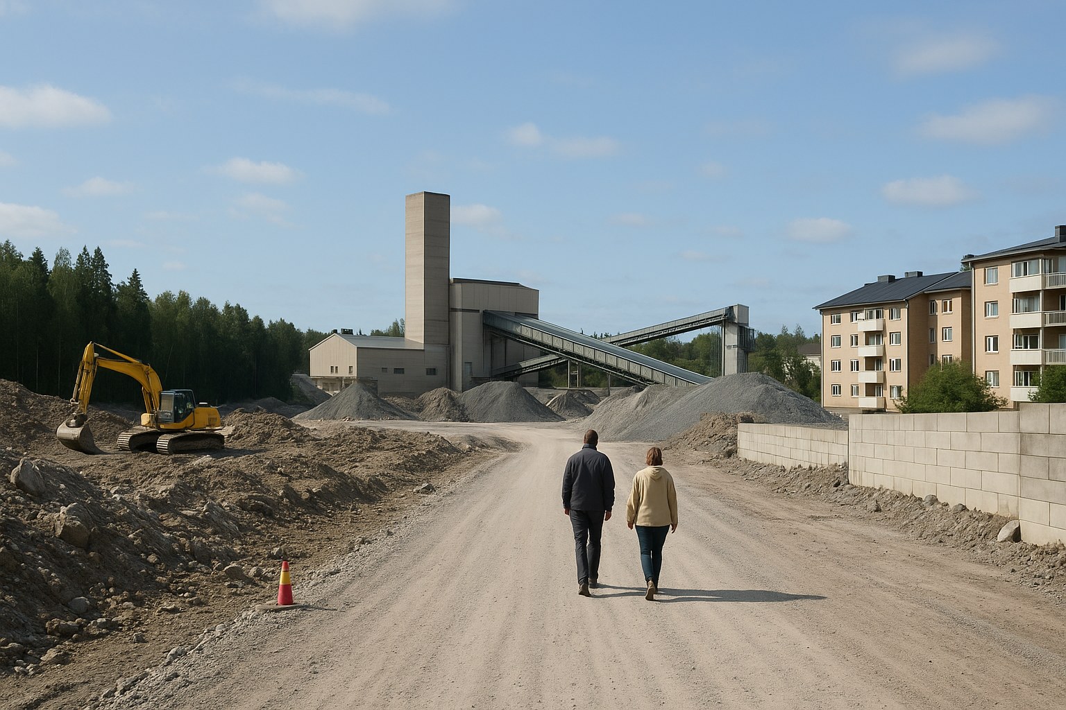 Kuvituskuva: Vaaralan varikon louhinnat valmistuvat, murskaus jatkuu