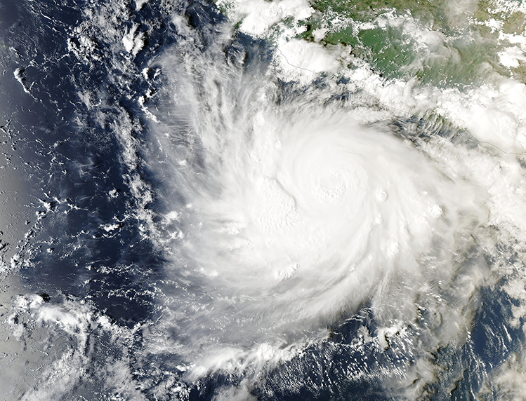 NASA MODIS -satelliittikuva: Hurricane Polo.