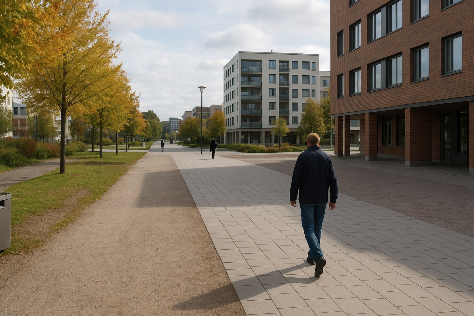 Kuvituskuva: Tikkuraitin kävelyreitit siirtyvät eteläreunaan 21.9.